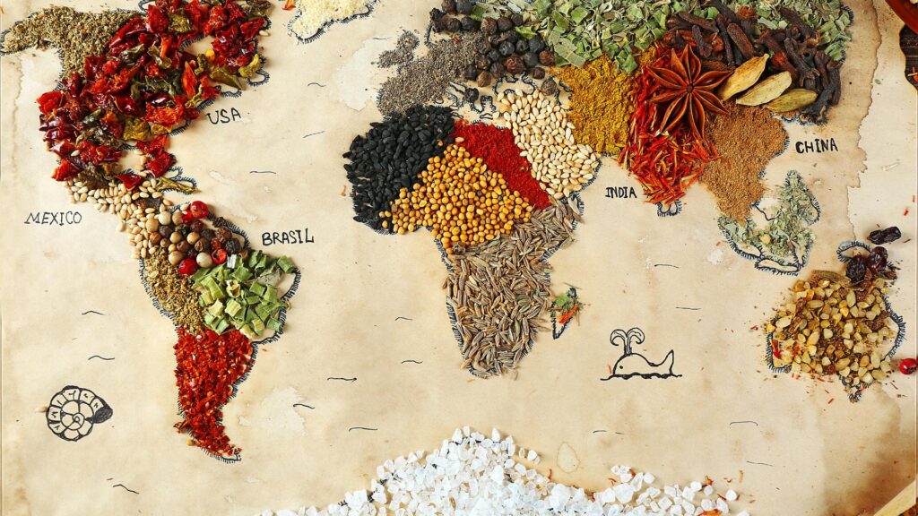 Spice trade world map